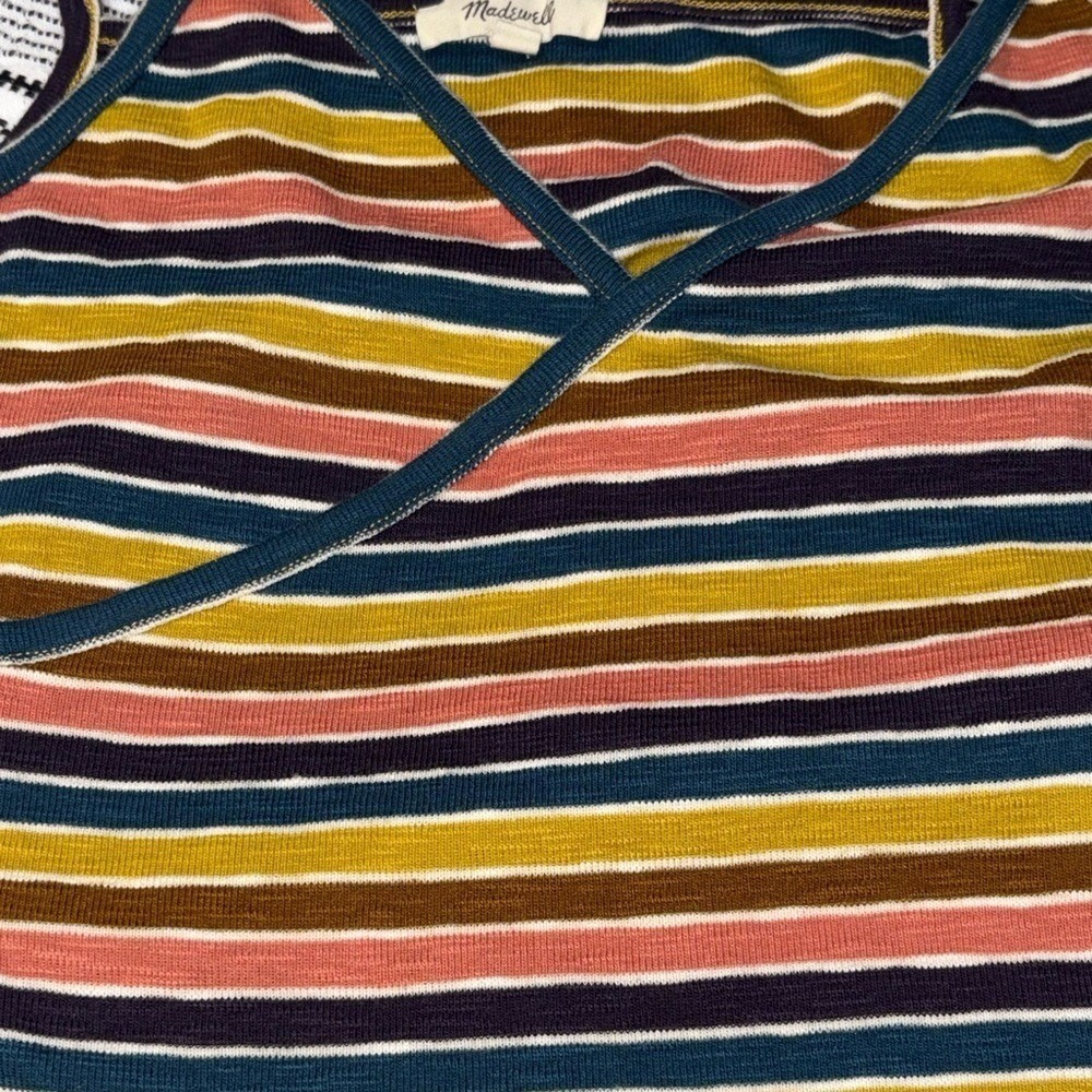 Madewell Striped Cami Tank Top Womens Medium V Neck Sleeveless - Picture 2 of 7